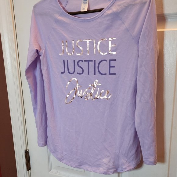 Justice lavender purple girls top long sleeve shirt 12 - Picture 2 of 5
